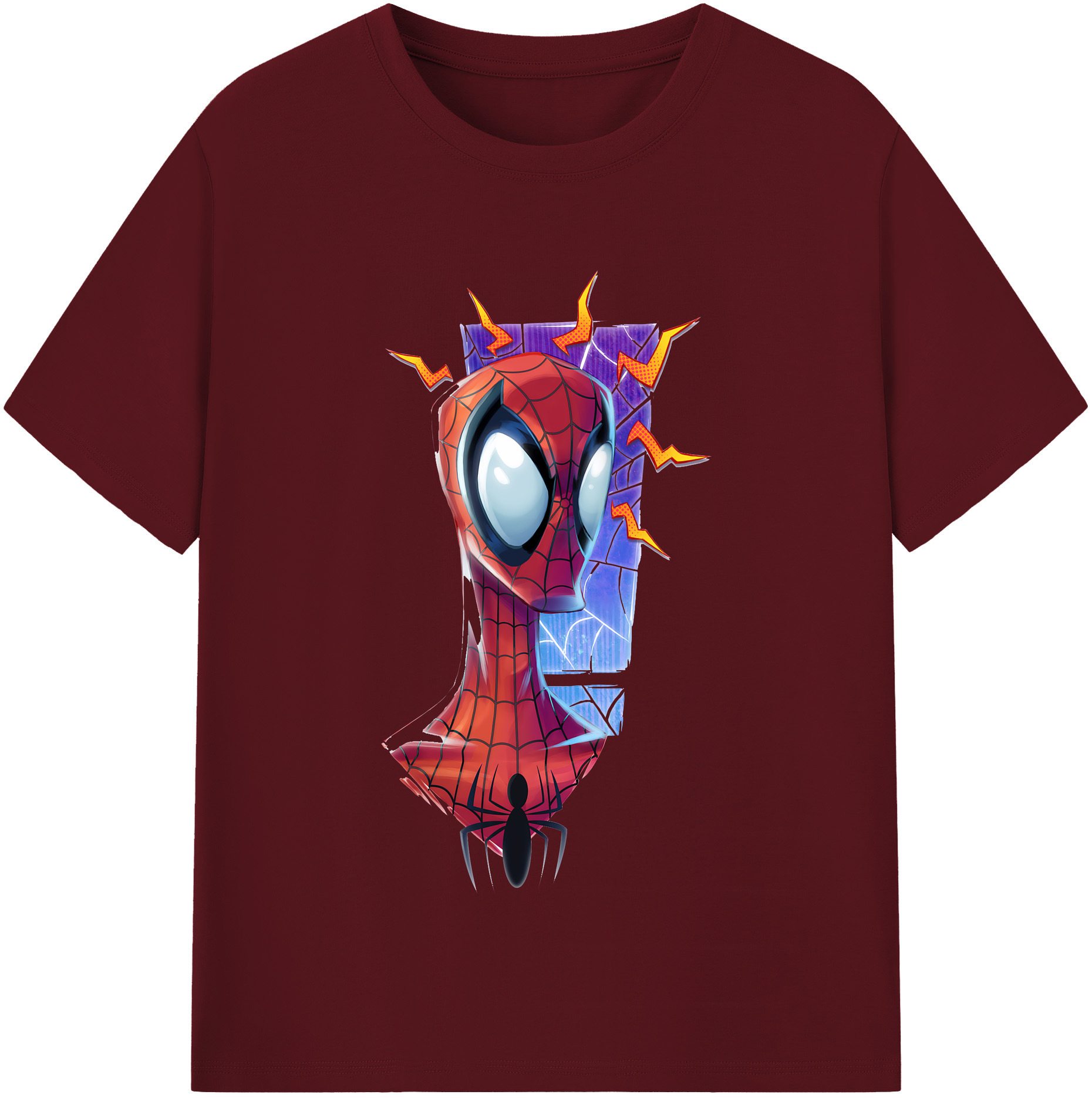 （画像用） Spider Man スパイダーマン 綿100％半袖Tシャツ（フロントプリント）
